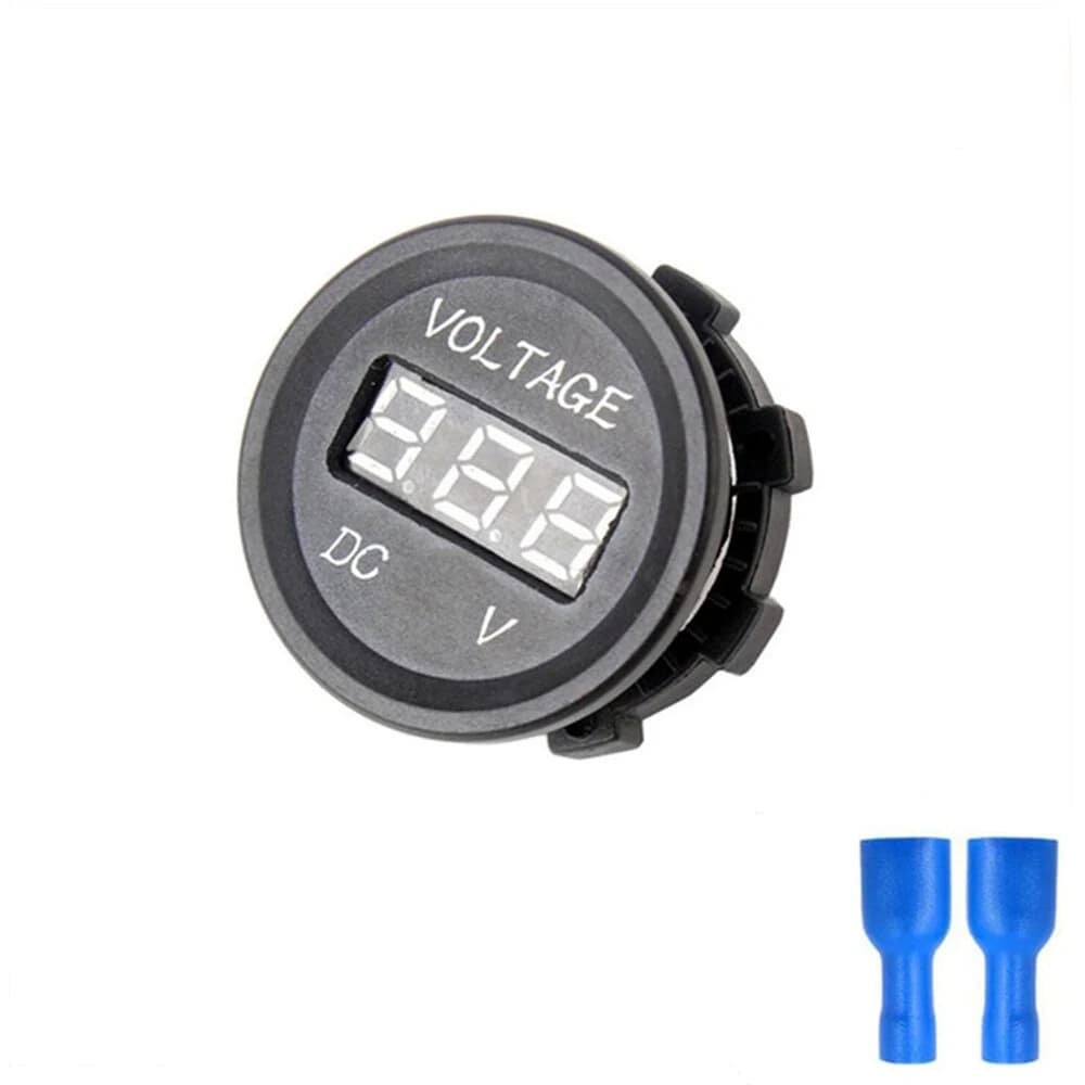 فولتمتر رقمي ليد دائري صغير مقاوم للماء للسيارات 5-48 فولت GXQA0140-004 | DC Digital Voltmeter