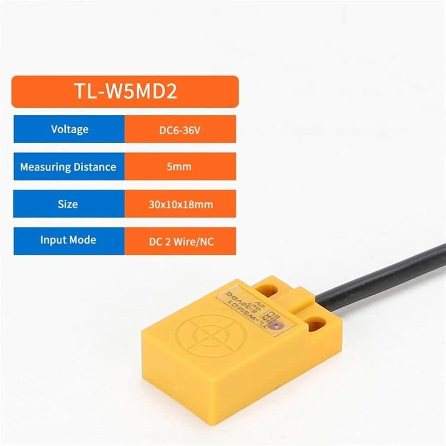 حساس تقارب حثي 3 أسلاك مقاس 5 مم طراز TL-W5MC1 بنوع NPN وجهد DC 6V-36V 050869 | Inductive Proximity Sensor Detection Switch