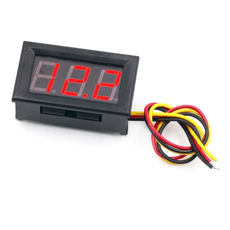 فولتميتر رقمي 0.56 Inch Mini Red LED Display Panel Voltmeter 3 Three Digital DC 4.5V 30V | Digital Voltmeter