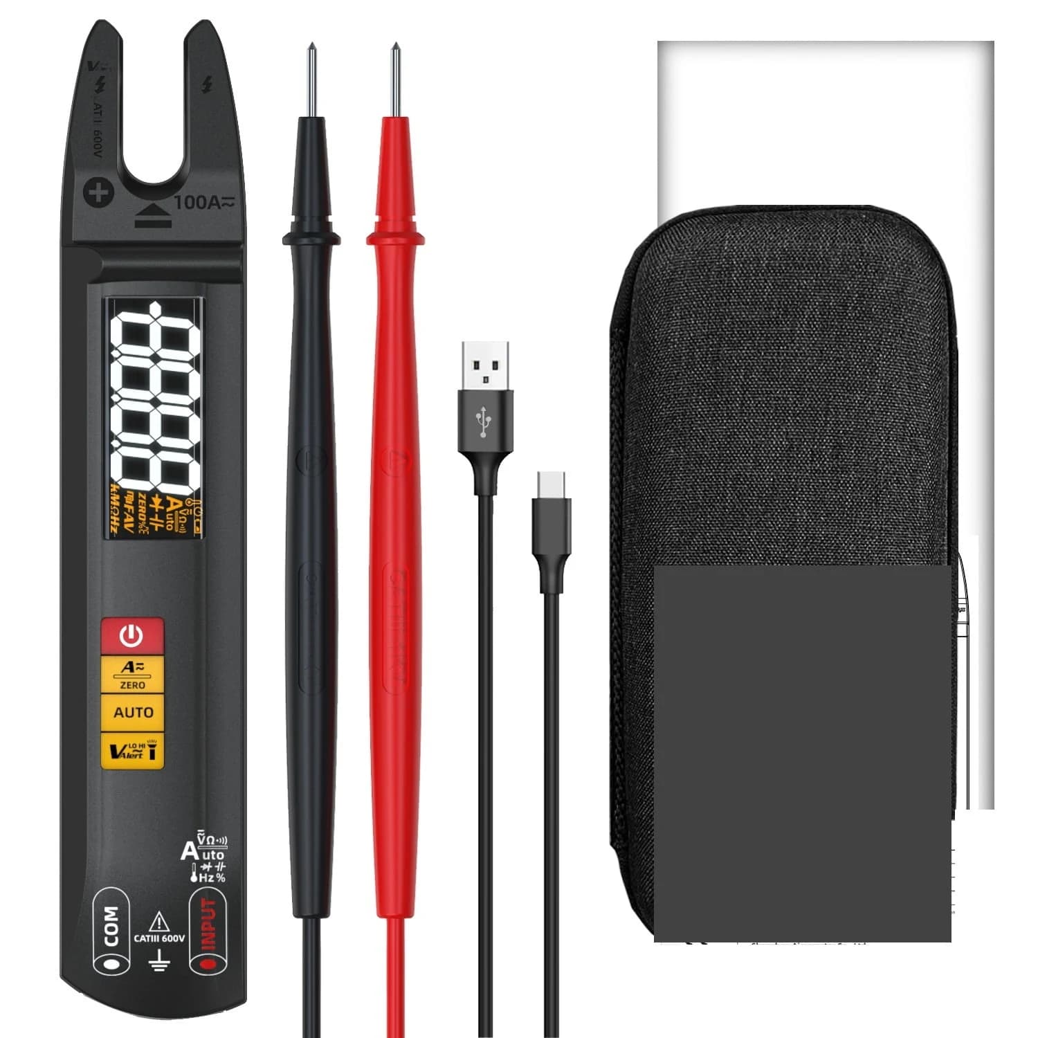 جهاز قياس التيار الرقمي U0 القابل للشحن مع كاشف جهد | Digital Clamp Multimeter