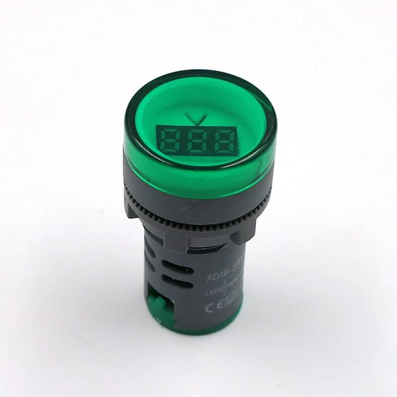 فولتمتر ليد رقمي 22 ملم AC 60-500 فولت أخضر | LED Voltmeter