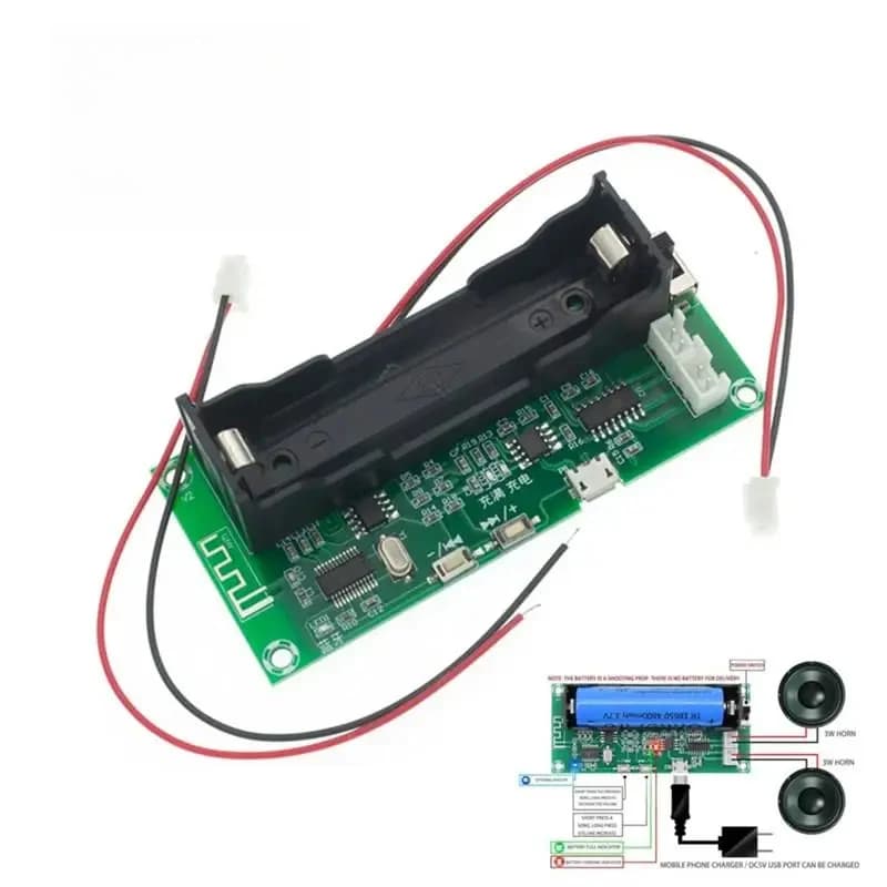 لوحة مكبر صوت ستيريو ثنائي القناة بتقنية بلوتوث 5.0 PAM8403 قدرة 3W+3W بجهد DC 5V طراز GXFC0682-001 #L1 | Bluetooth Audio Amplifier Board