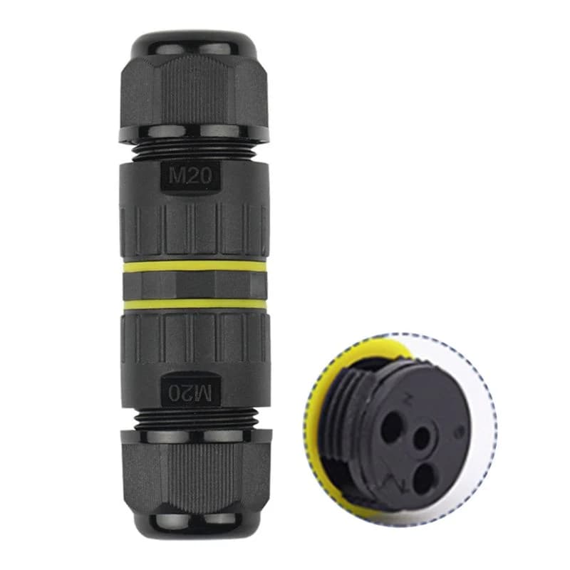 موصل مقاوم للماء M20 IP68 Cable Waterproof Connector 2 Pin Terminal Adapter #V11 GYEN0040-001 | Waterproof Connector