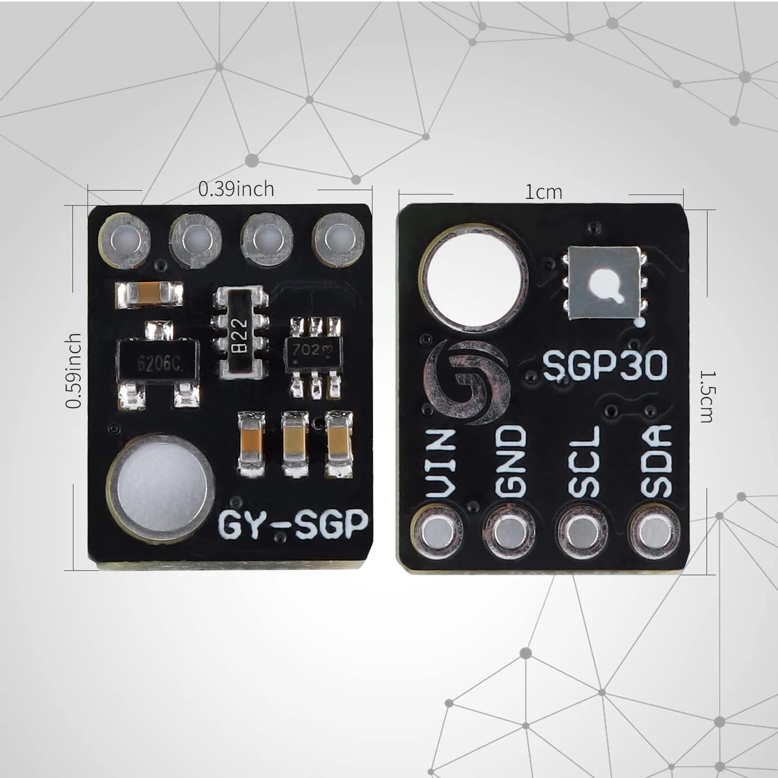 حساس جودة الهواء وقرائة ثاني أكسيد الكربون TVOC CO2 موديل GY-SGP30 | Air Quality Gas Sensor