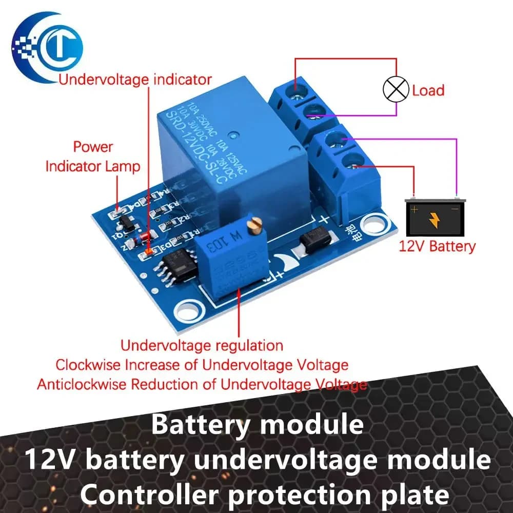 قطعة فصل الجهد المنخفض لبطارية DC 12V #H6 X13043 | Battery Undervoltage Low Voltage Cut off