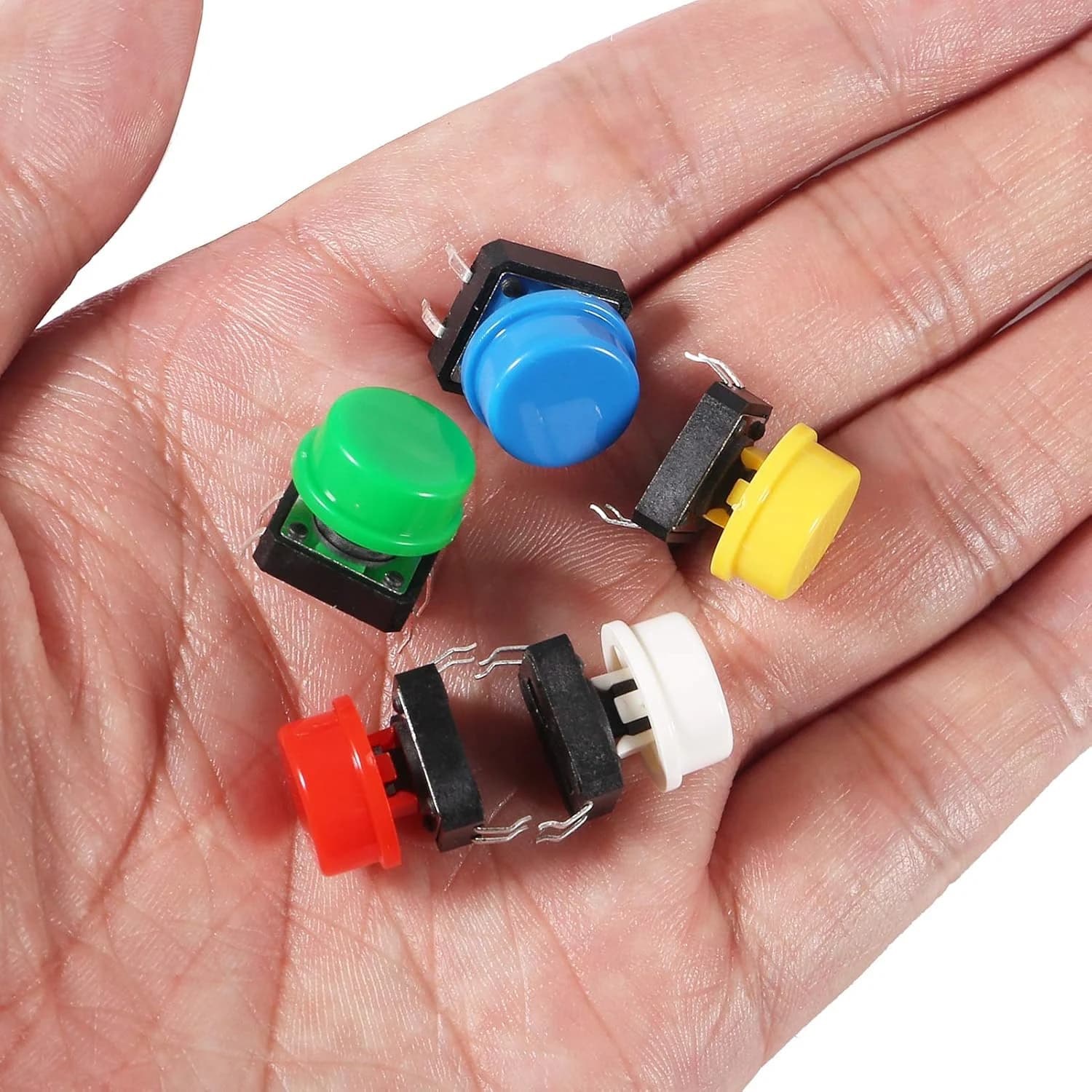 مفتاح ضغط تكتيكي لحظي 25 قطعة مقاس 12X12X7.3MM مع أغطية BB7502 | Tactile Push Button Switch