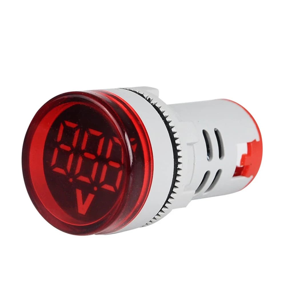 فولتمتر ليد رقمي 22 ملم AC 60-500 فولت أحمر | LED Voltmeter