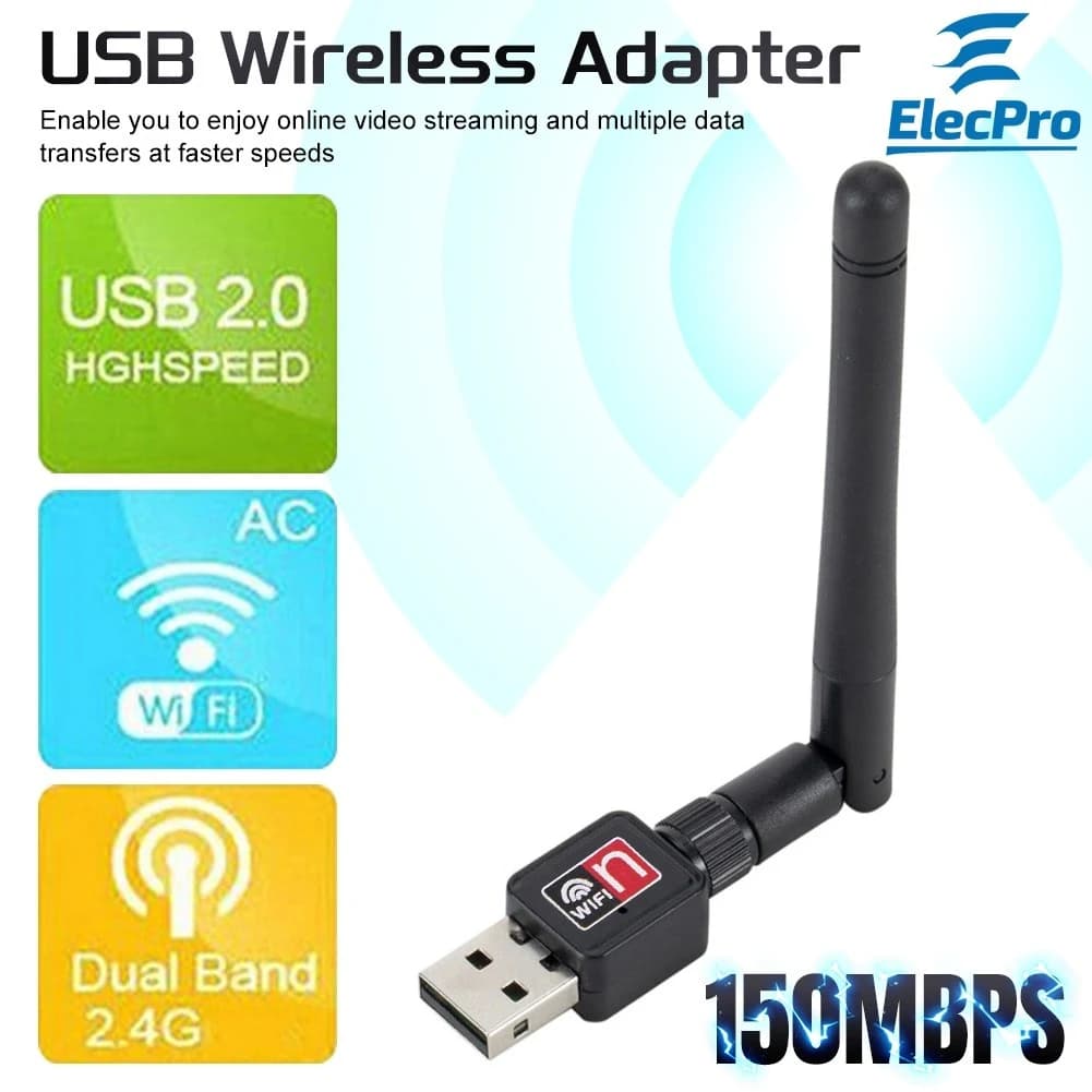 محول شبكة لاسلكي USB WiFi Wireless Adapter بمعيار 802.11ngb وسرعة 300M موديل 050812 | Wireless Adapter