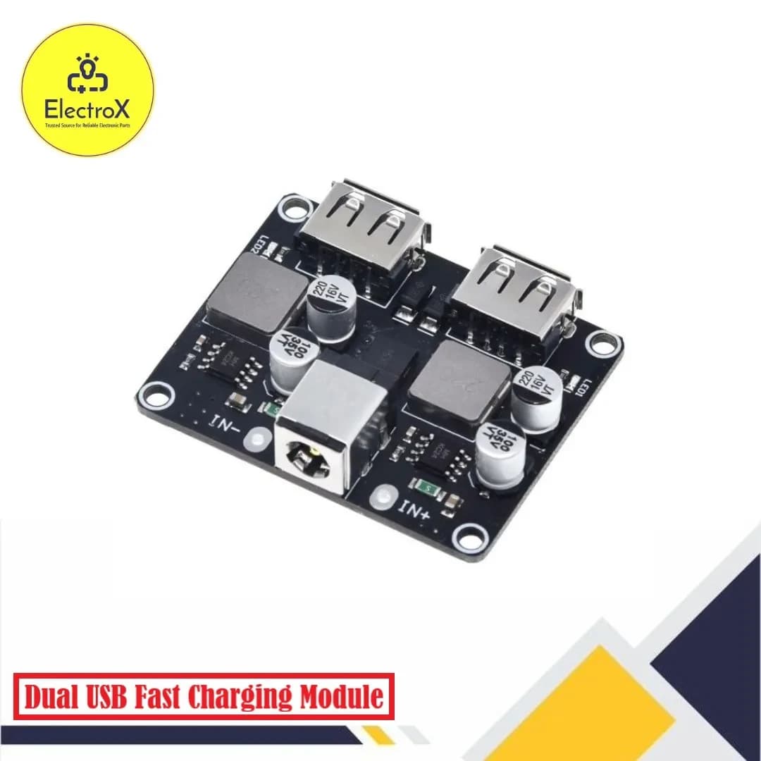مُشحن سريع بأربعة منافذ USB يدعم QC2.0 و QC3.0 بمدخل 6V-30V طراز X13603 | Fast Charger Module