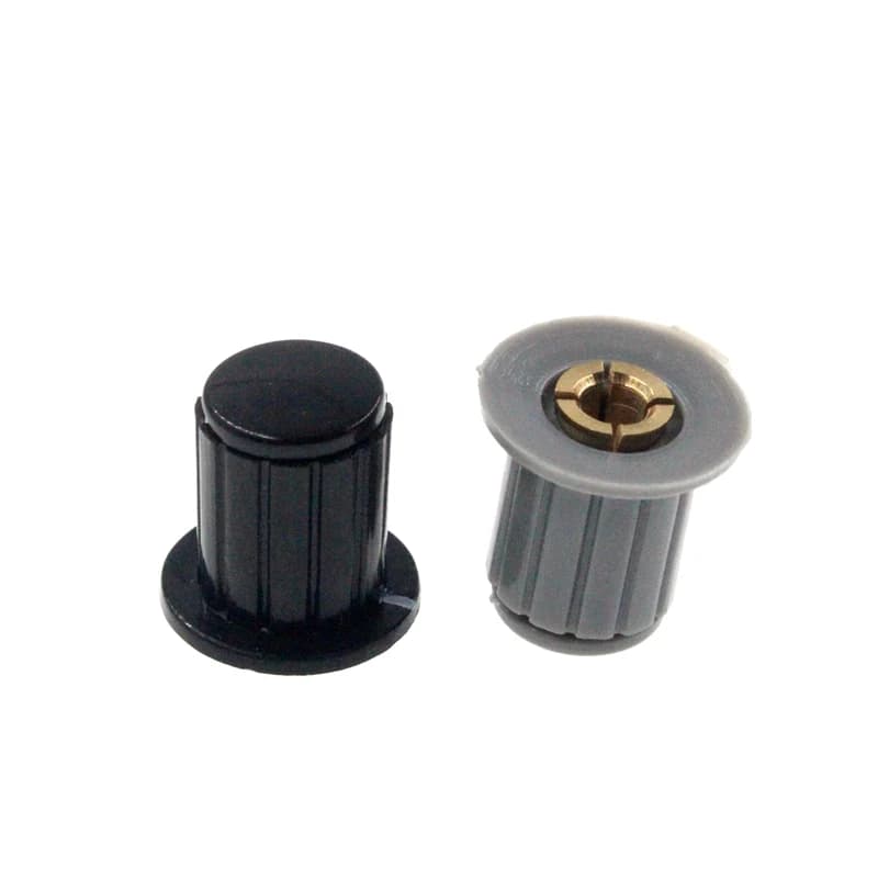 غطاء مفتاح فرار أسود 4mm KYP16-16-4 Black Knob Button Cap Is Suitable For WXD3-13-2W Potentiometer | Potentiometer Knob