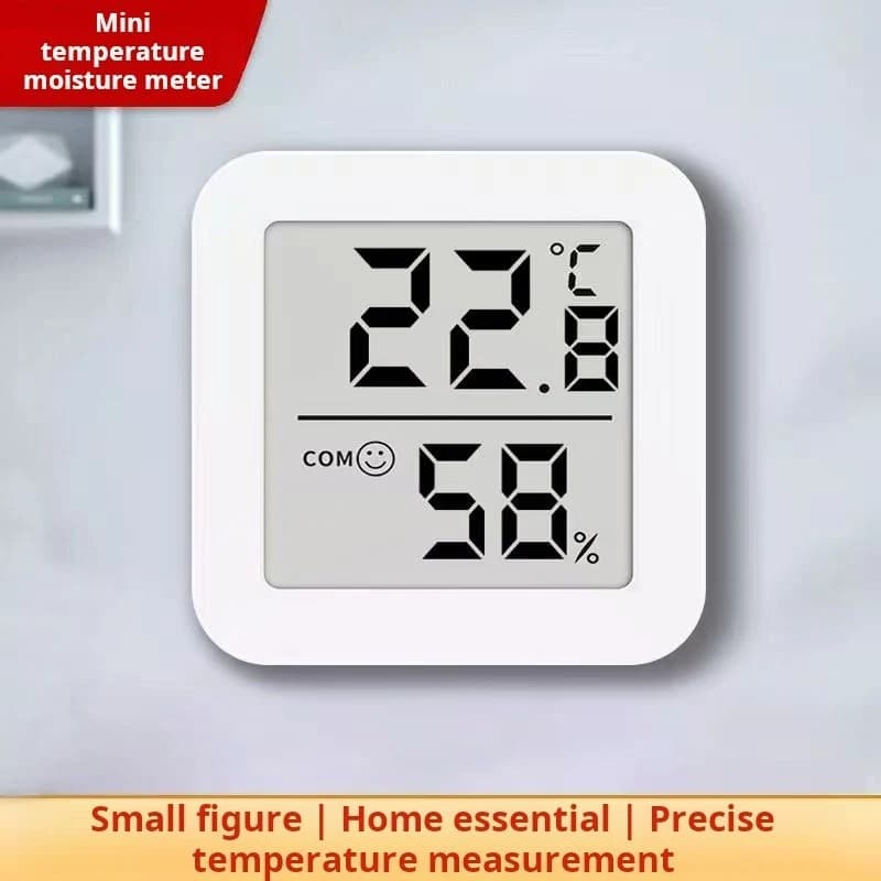 مقياس حرارة داخلي ورطوبة رقمي مصغر بشاشة LCD طراز #J1 011404-01 | Mini Digital LCD Temperature and Humidity Sensor