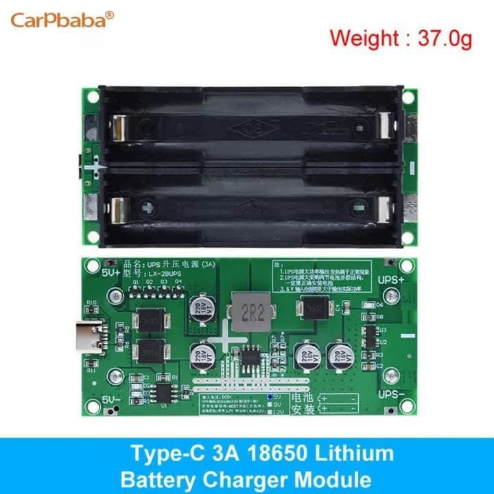 وحدة تعزيز بطارية ليثيوم 9V 3A 18650 للشحن والتفريغ UPS | Lithium Battery Boost and UPS Module