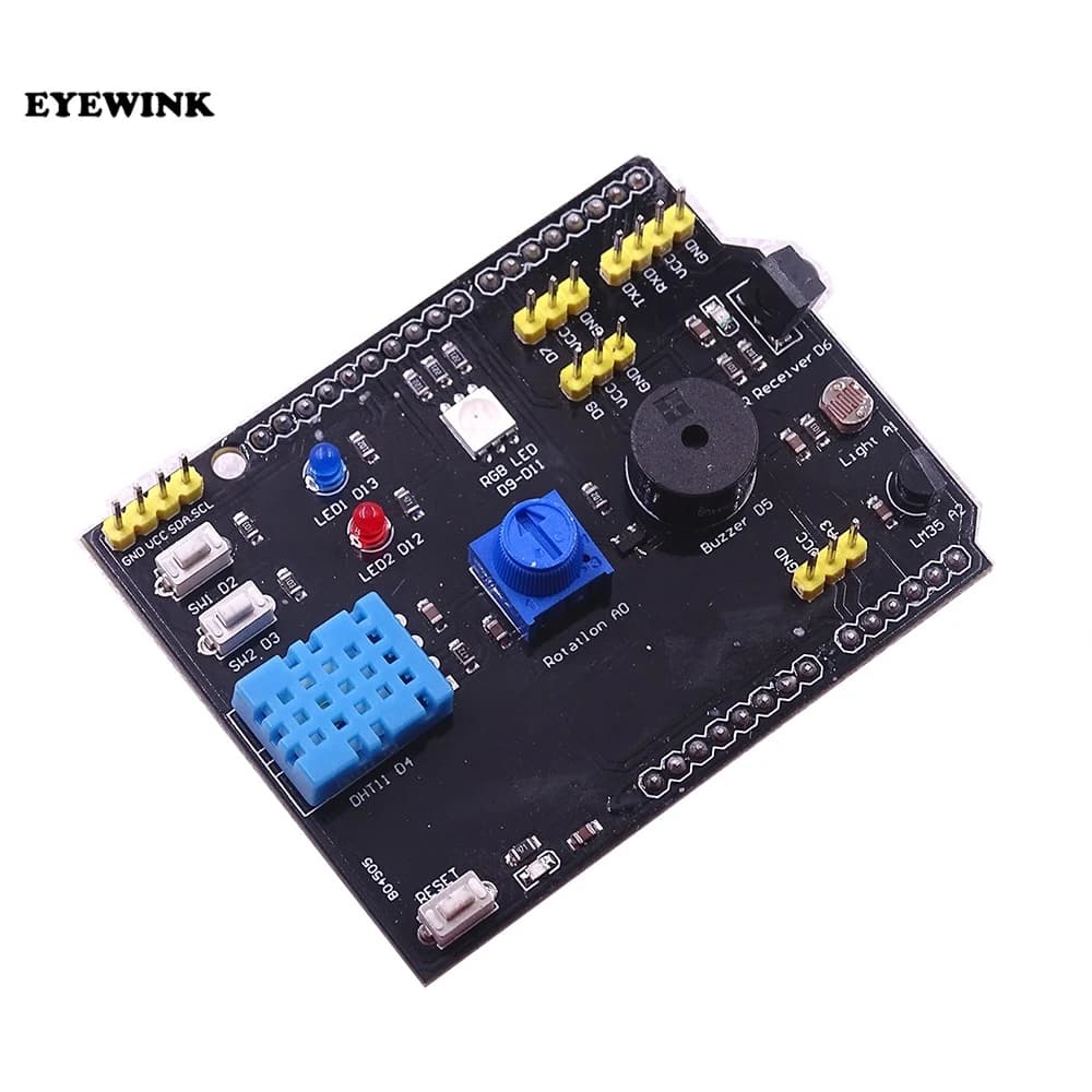 لوحة توسعة متعددة الوظائف لبطاقة أردوينو UNO R3 #X12 011094 Or 020039 | Multifunction Expansion Board