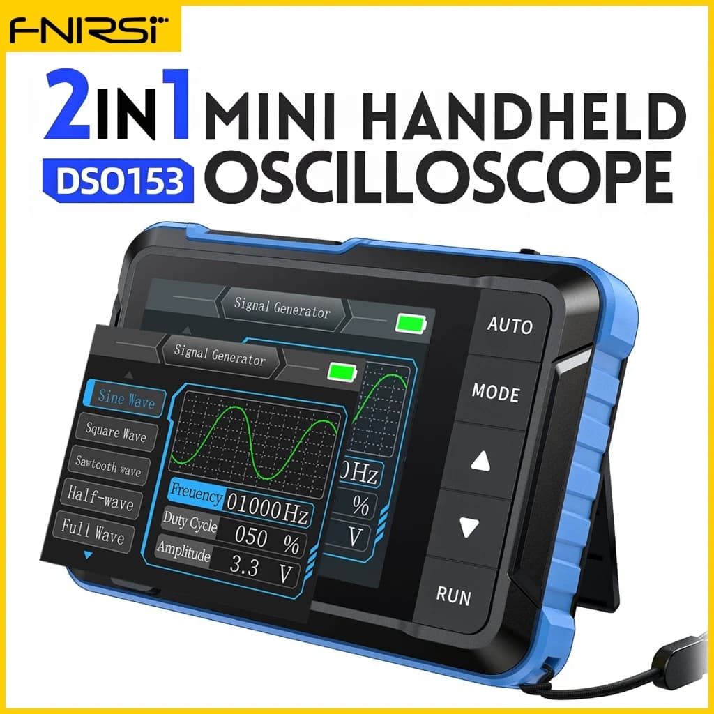 جهاز أوسيلوسكوب رقمي محمول FNIRSI DSO153 مع مولد إشارة 1MHz | Digital Oscilloscope