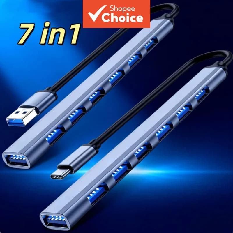 موزع يو اس بي 3.0 بـ 7 منافذ عالي السرعة مع محول OTG | USB HUB Expander