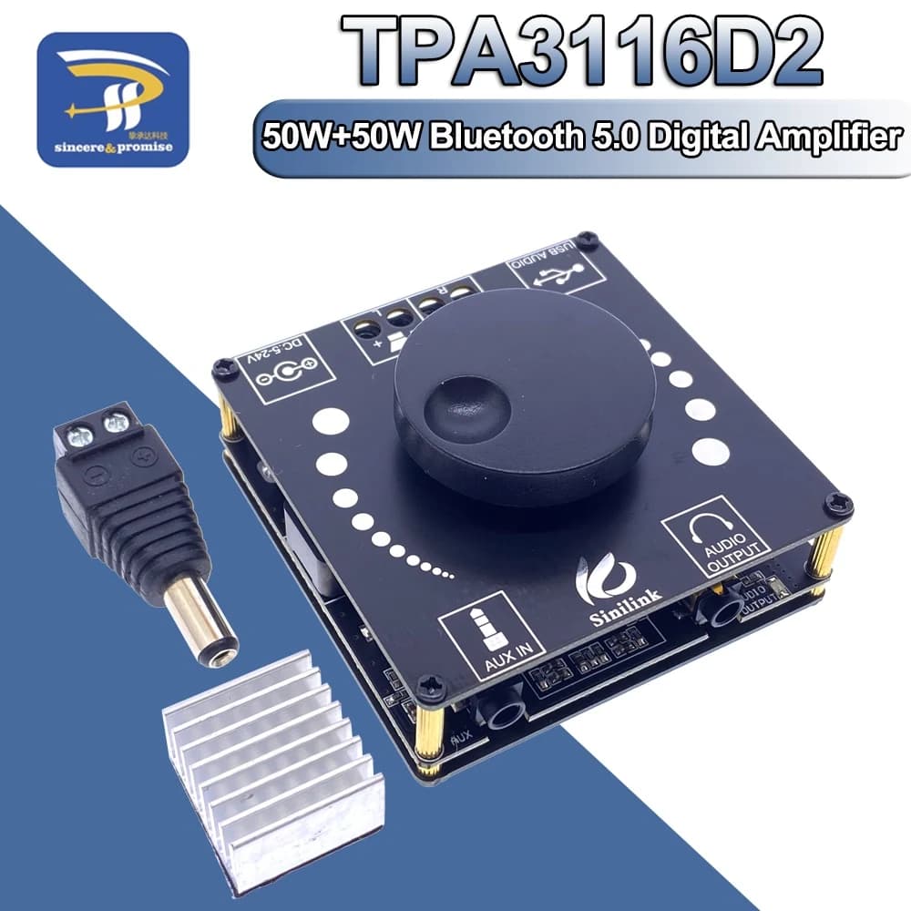 مضخم صوت رقمي 50 واط + 50 واط بلوتوث 5.0 مع كرت صوت USB XF0079 | Audio Amplifier