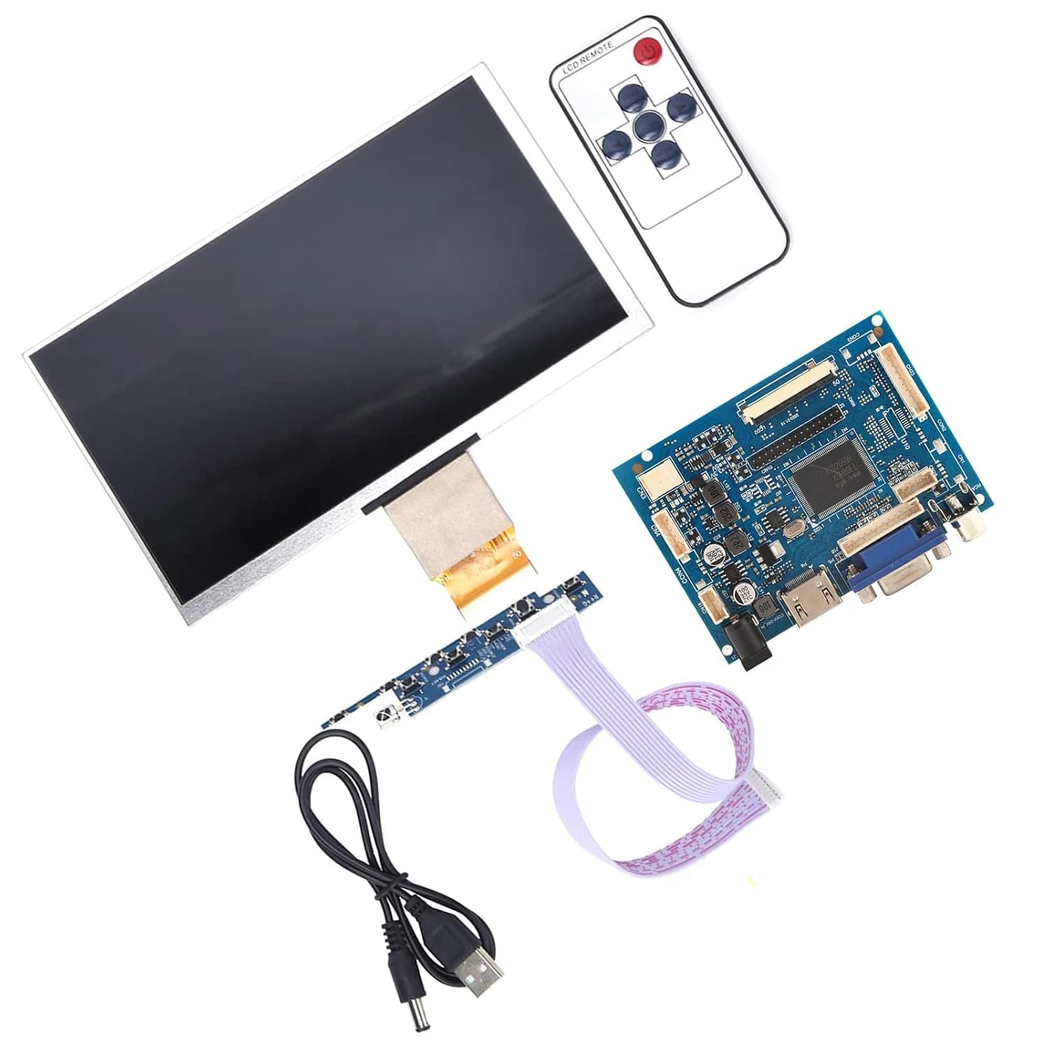 طقم لوحة تحكم لشاشة LCD مقاس 7 بوصة | LCD Screen Driver Board Kit