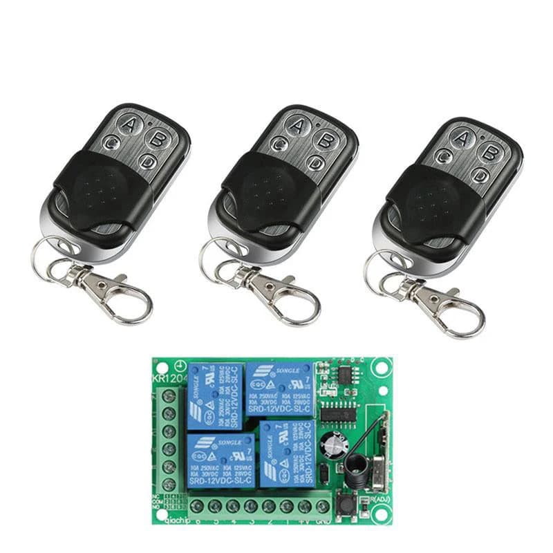 مفتاح تحكم لاسلكي عام 4 قنوات DC 12V بتردد 433Mhz #M8 X-JL0228A | Universal Wireless Remote Control Switch