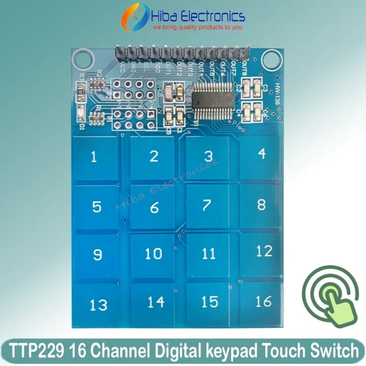 لوحة مفاتيح باللمس 2.4V 5.5V 16 Key Way Channel TTP229 Capactive Touch Switch Digital Sensor IC Module #X4 010500 | Touch Sensor Module