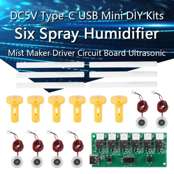 وحدة مرطب هواء ستة بخاخات DC5V بمنفذ Type-C USB | Humidifier Module