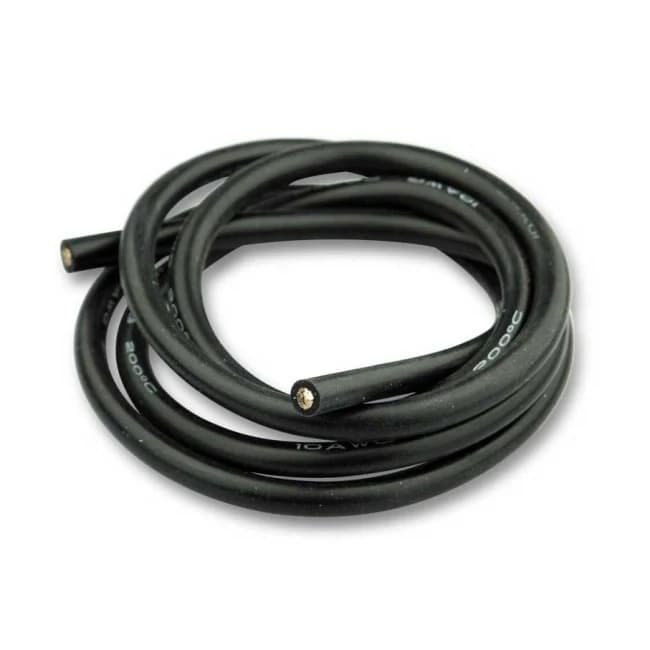 واير سيليكون 8 AWG 10mm طول 1m أسود | Silicone Wire