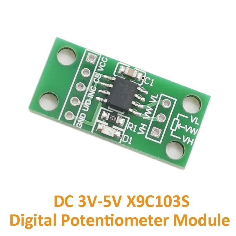 لوحة مقياس جهد رقمي X9C103S تعمل بجهد 3 فولت-5 فولت وبمدى 10 كيلو #S2 | Digital Potentiometer Board