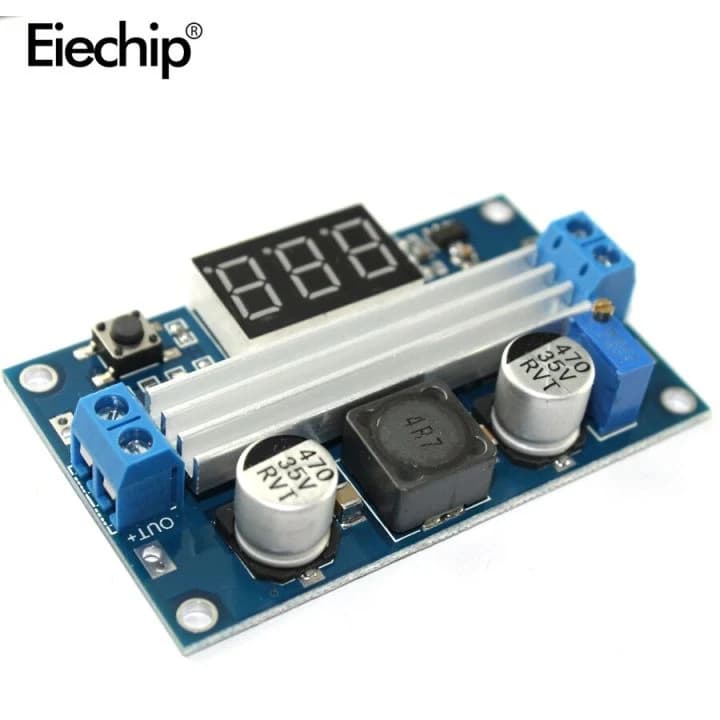 محول رفع جهد دي سي 3فولت-35فولت إلى 3-35فولت 6 أمبير مع شاشة فولتميتر | DC-DC Step Up Boost Converter
