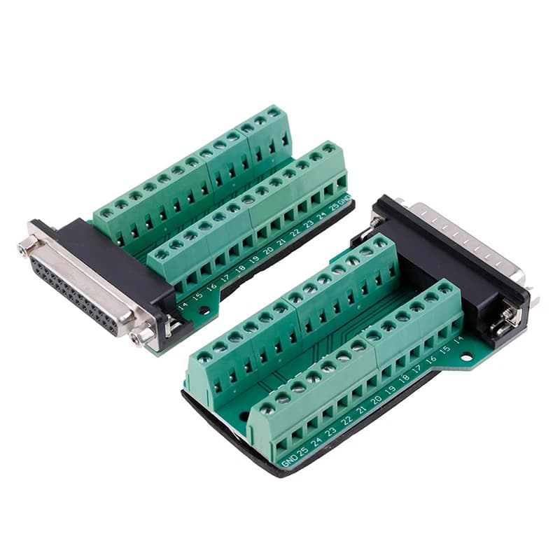 لوحة توصيل DB25 Female 25Pin Plug Breakout PCB Board Terminals D-SUB Connector 011206 | D-SUB Connector
