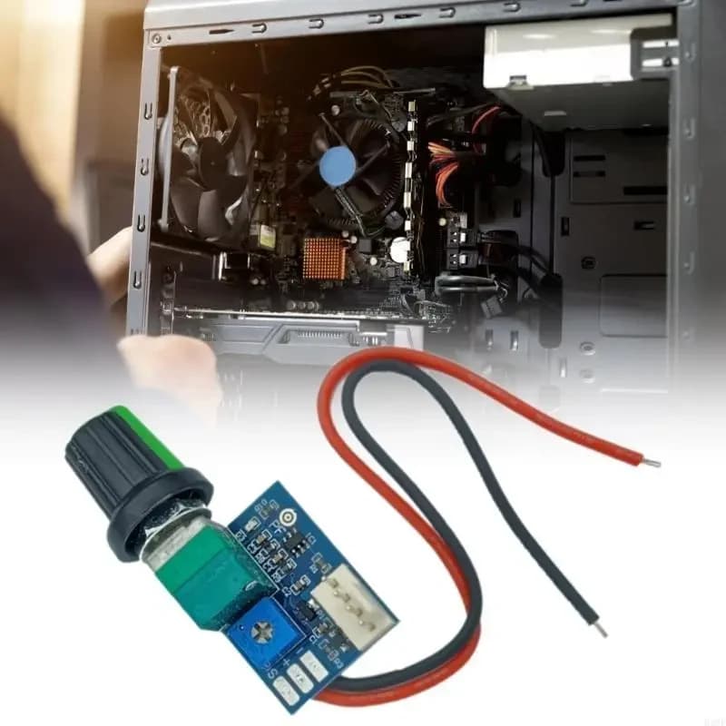 كاشف حرارة ومتحكم بسرعة المراوح DC 12V Temperature Detector and Fan Speed Controller 4-Wire #U8 X12876 | Fan Speed Controller