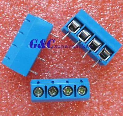 طرف توصيل لولبي KF301-4P 5.08mm 4 Pin Screw Terminal Connector | Terminal Block