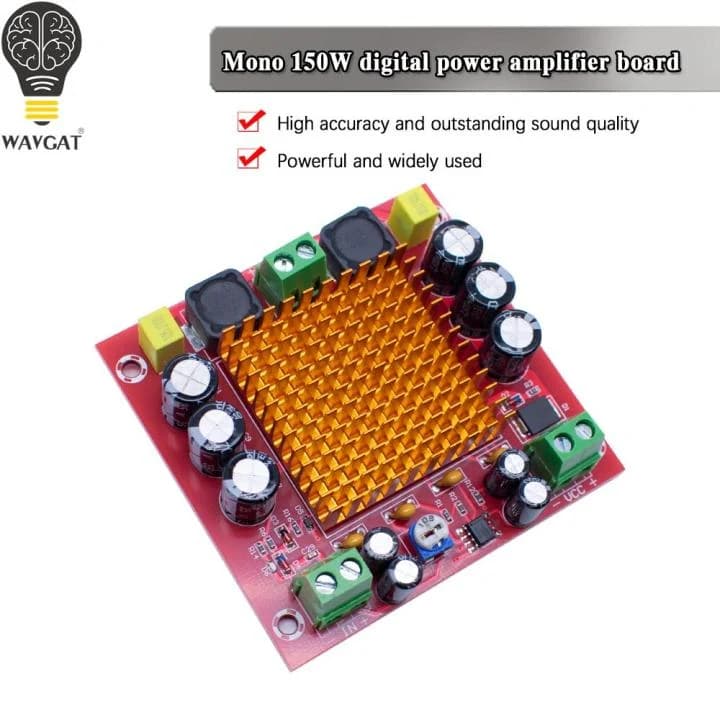 مضخم صوت رقمي 150W TPA3116DA D2 Mono Channel Digital Power Amplifier XH-M544 TPA3116 DC 12-26V | Audio Amplifier Module