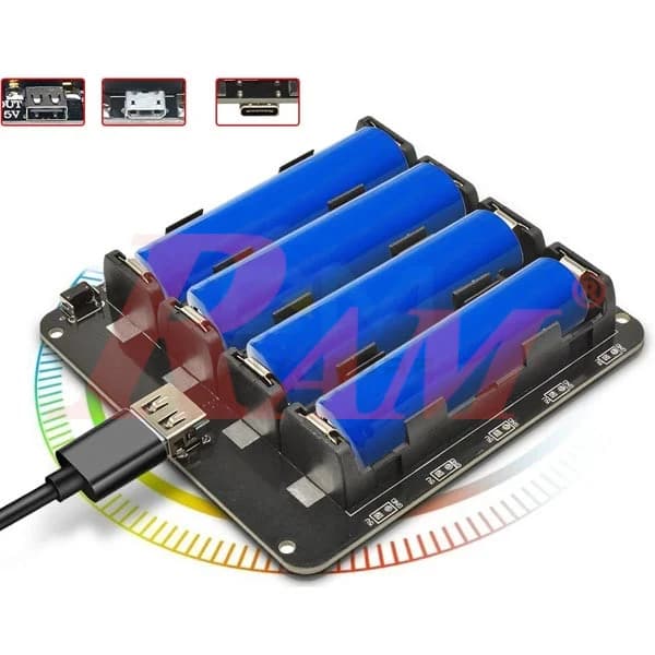 لوحة حماية وشحن بطاريات 18650 عدد 4 نوع V9 مع منفذ Type-C طراز #S8 XZ0014 | Expansion Board