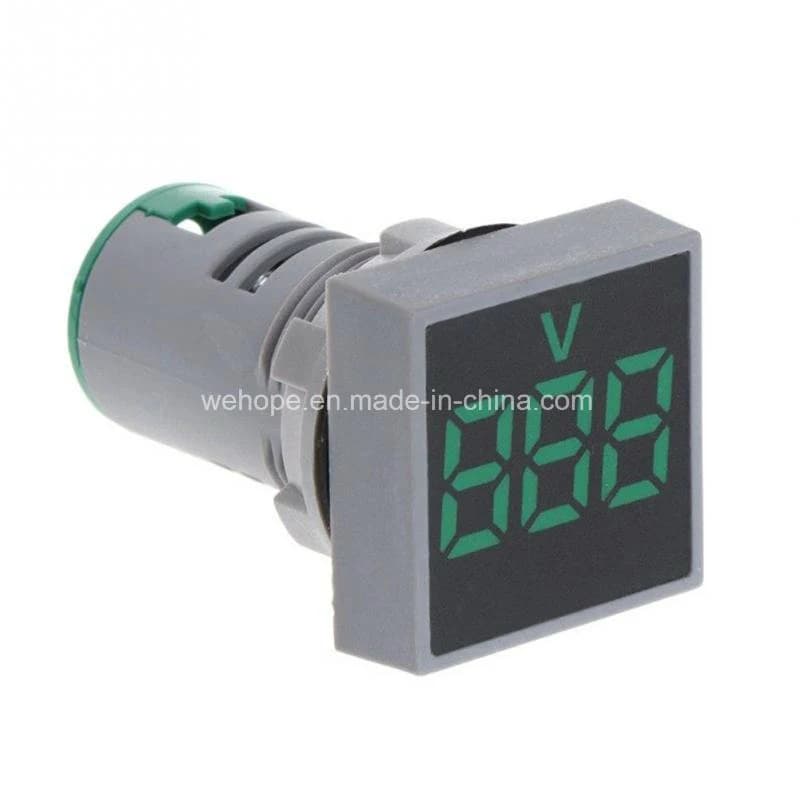 فولتمتر ديجيتال LED AC مقاس 22 ملم 20-500V أخضر | Digital LED AC Voltmeter