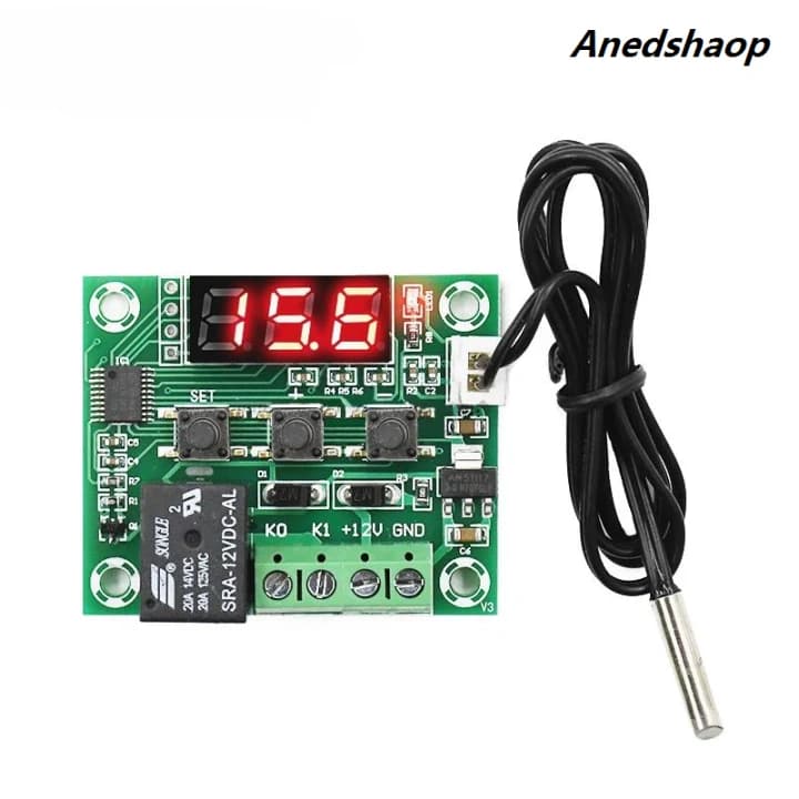 منظم حرارة للتبريد والتسخين تيار مستمر 12 فولت | DC 12V Heat Cool Temp Thermostat