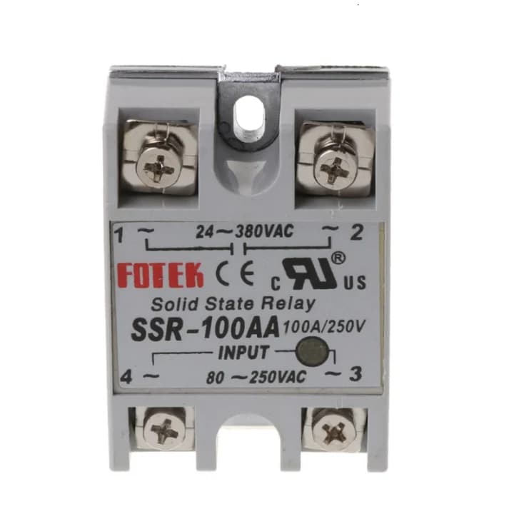 ريليه الحالة الصلبة للتحكم بالتيار المتردد SSR-100AA 24-380VAC 100A | Solid State Relay