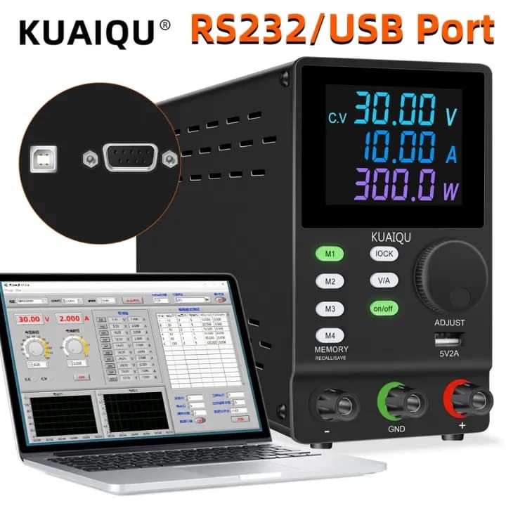 مجهز قدرة قابل للبرمجة SPPS3010D-232 30V 10A DC مع USB | Programmable Power Supply