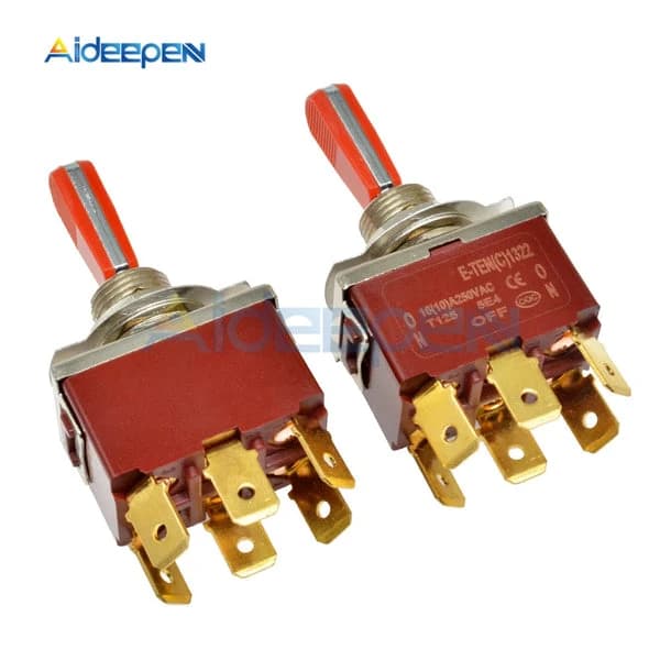مفتاح تبديل 1322 AC 250V 16A بـ 3 وضعيات 6 طرف X52426 | Toggle Switch