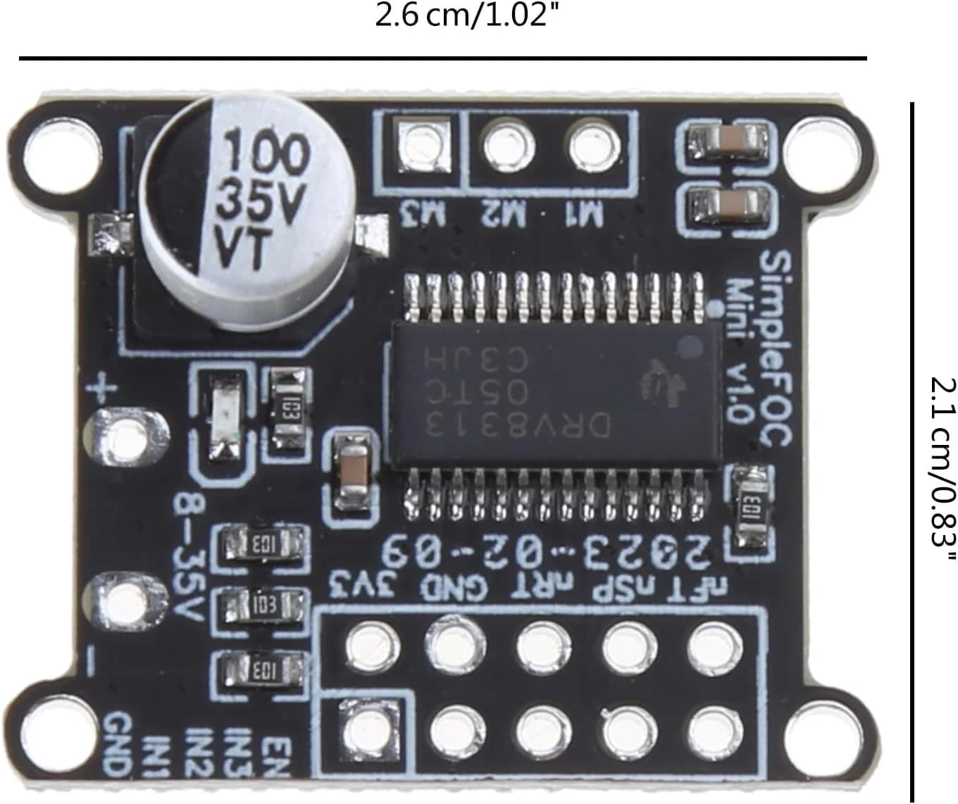 لوحة تحكم محرك بدون فرش 8-30V DRV8313 FOC | Motor Driver Board