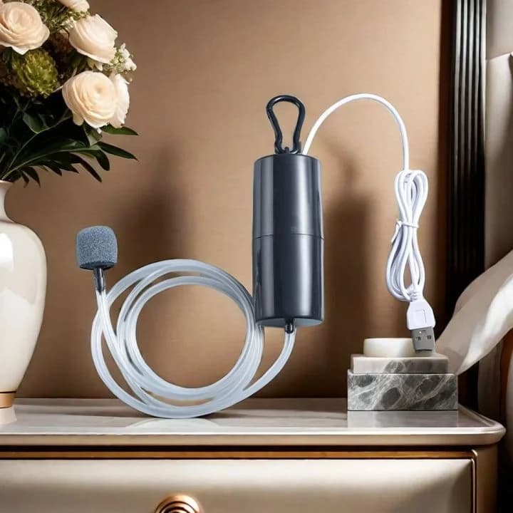 مضخة هواء لأحواض السمك USB صامتة محمولة T7 X-JM0055A | Aquarium Air Pump
