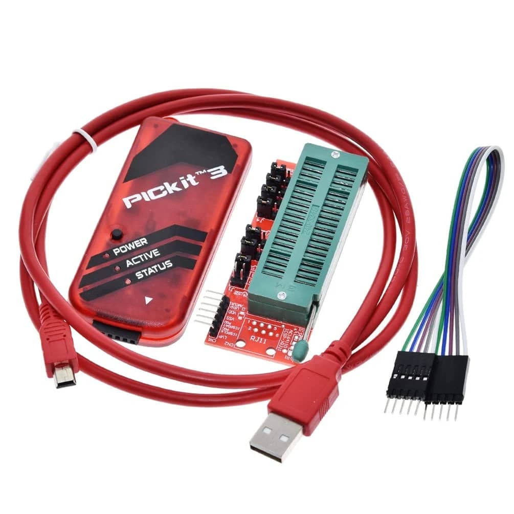 مبرمجة مايكروكنترولر PICKIT3 PIC KIT3 3 Programmer Offline Programming PIC Microcontroller Chip +PIC Programmer adapter seat | PIC Programmer