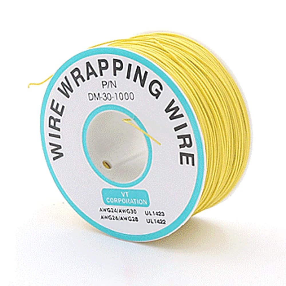 سلك سيليكون بطول 250M ومقياس 30AWG للوحات الدوائر المطبوعة Aviation Cable jumper أصفر #C11 | Wire