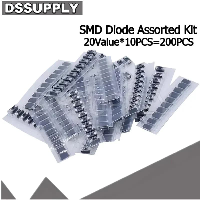 طقم دايود اس ام دي متنوع 200 قطعة | SMD Diode Kit