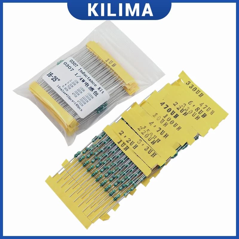 مجموعة ملفات حثية 1/4W 1uH to 470uH بعدد 14 قيمة | Inductor Kit
