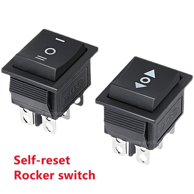 مفتاح تشغيل هزاز KCD4 بقدرة 16 امبير 250 فولت 3 وضعيات 6 اطراف اعادة ضبط ذاتي X52290 | Rocker Switch
