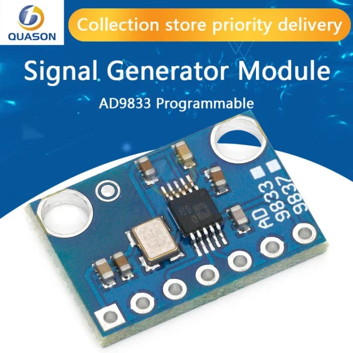 مُولد إشارات AD9833 قابل للبرمجة بواجهة تسلسلية لتوليد موجات جيبية ومربعة DDS | Signal Generator Module