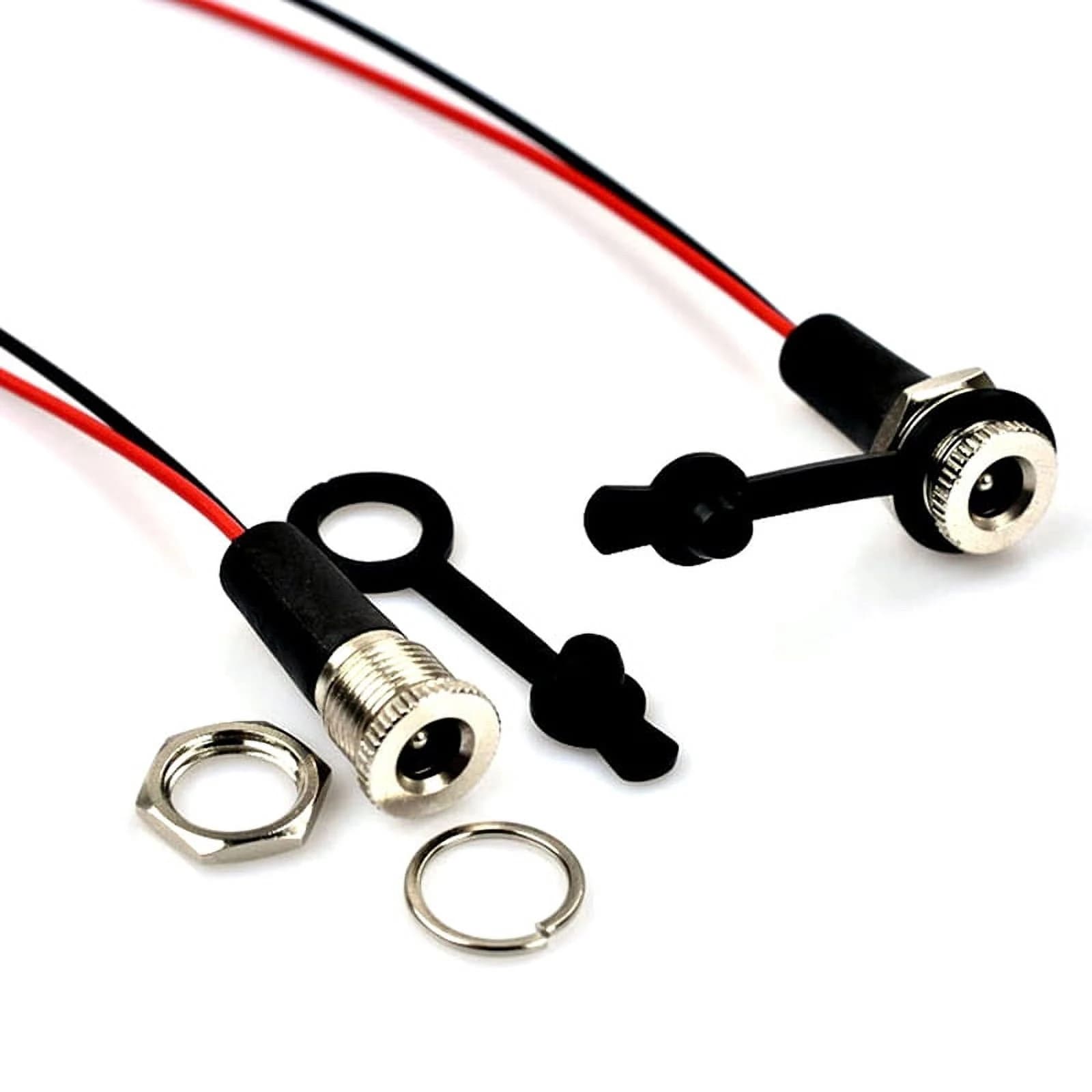 مقبس طاقة DC معدني 5.5 ملم × 2.1 ملم للتركيب على اللوحة مع غطاء مقاوم للماء | DC Power Jack Socket Connector