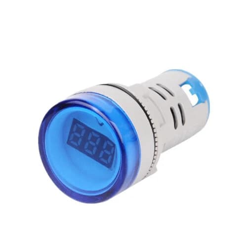 فولتمتر ليد رقمي 22 ملم AC 60-500 فولت أزرق | LED Voltmeter