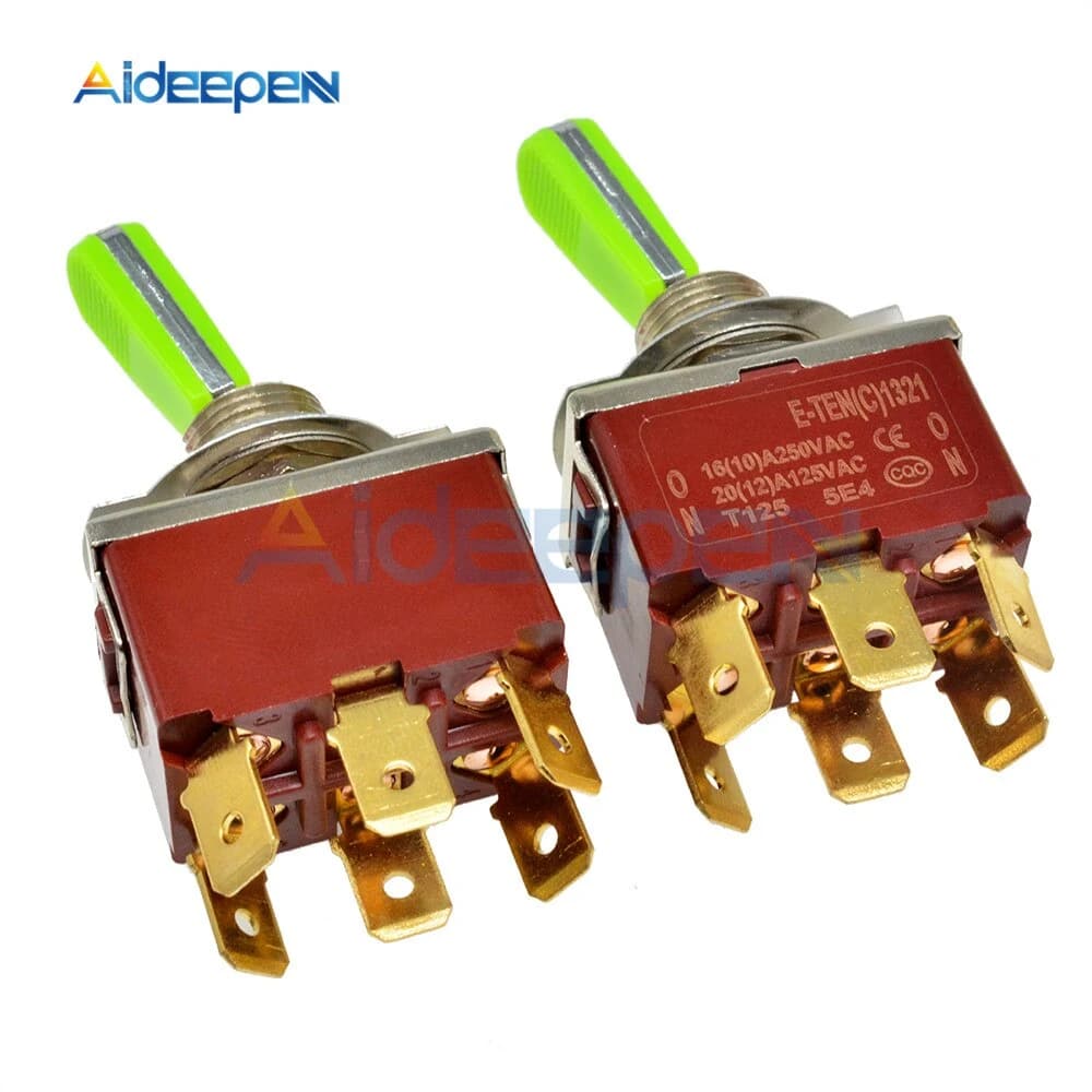 مفتاح تبديل 1321 AC 250V 16A بوضعيتين 6 طرف X52427 | Toggle Switch