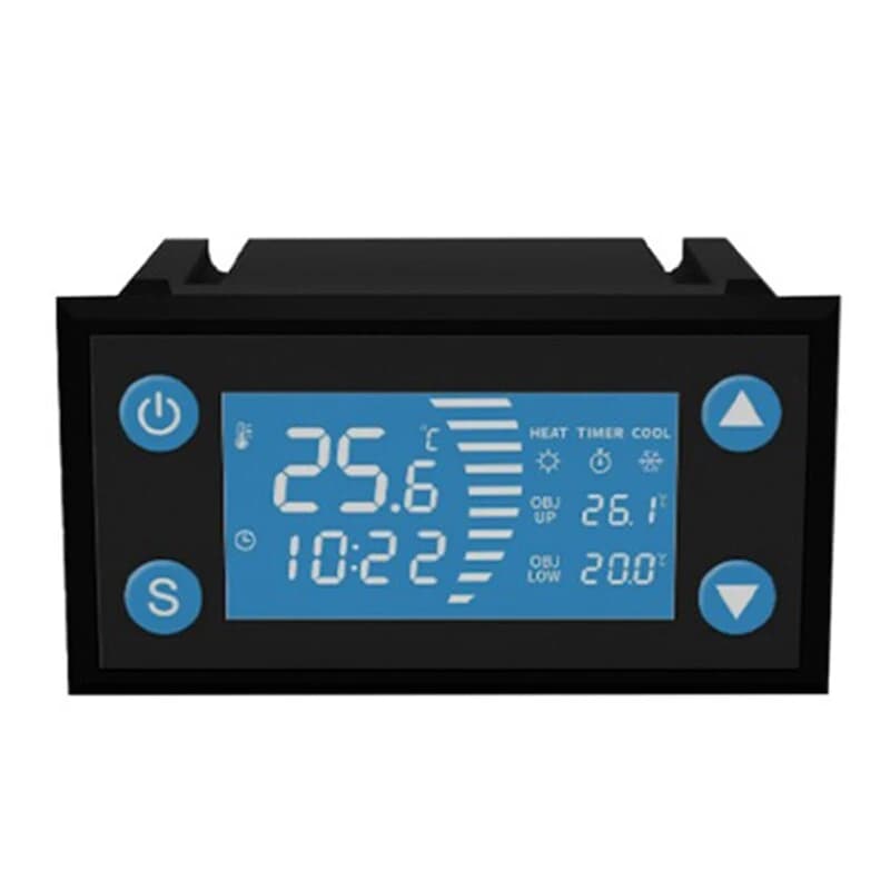 منظم حرارة رقمي بشاشة ال سي دي AC 220V W1213 للتبريد والتسخين مع مؤقت | LCD Digital Thermostat Controller