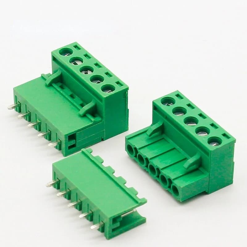 موصل لوحة مطبوعة KF2EDGK 300V 10A بمسافة 5.08 ملم 5 أطراف منحنية 90 درجة | PCB Connector